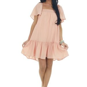 SUPER CUTE ~ Peach colored Boho dress!